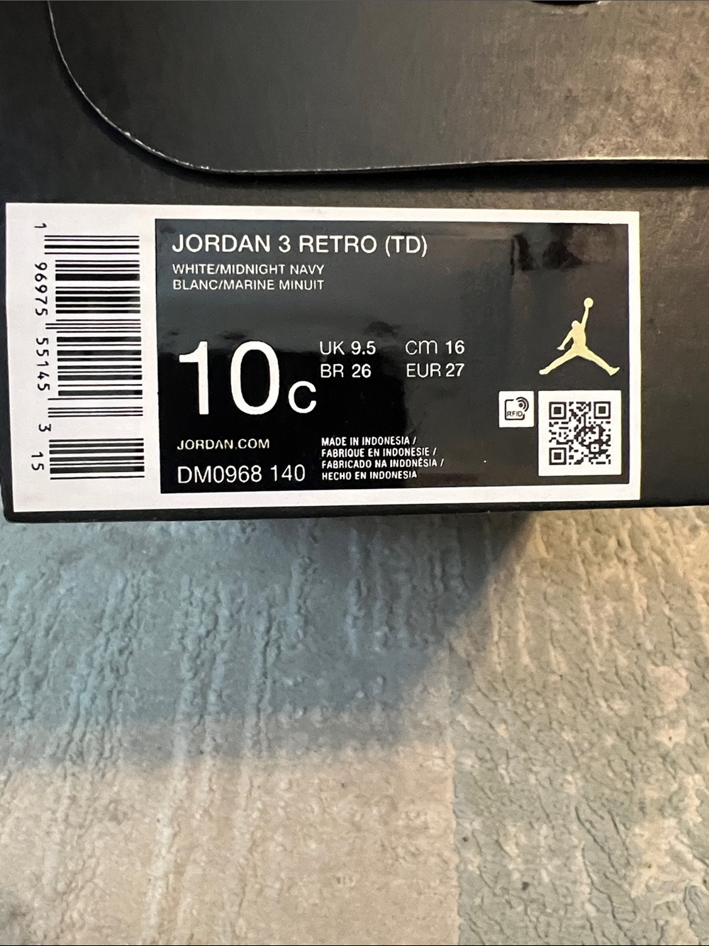 JORDAN 3 RETRO sz 10C Toddler - Picture 6 of 6